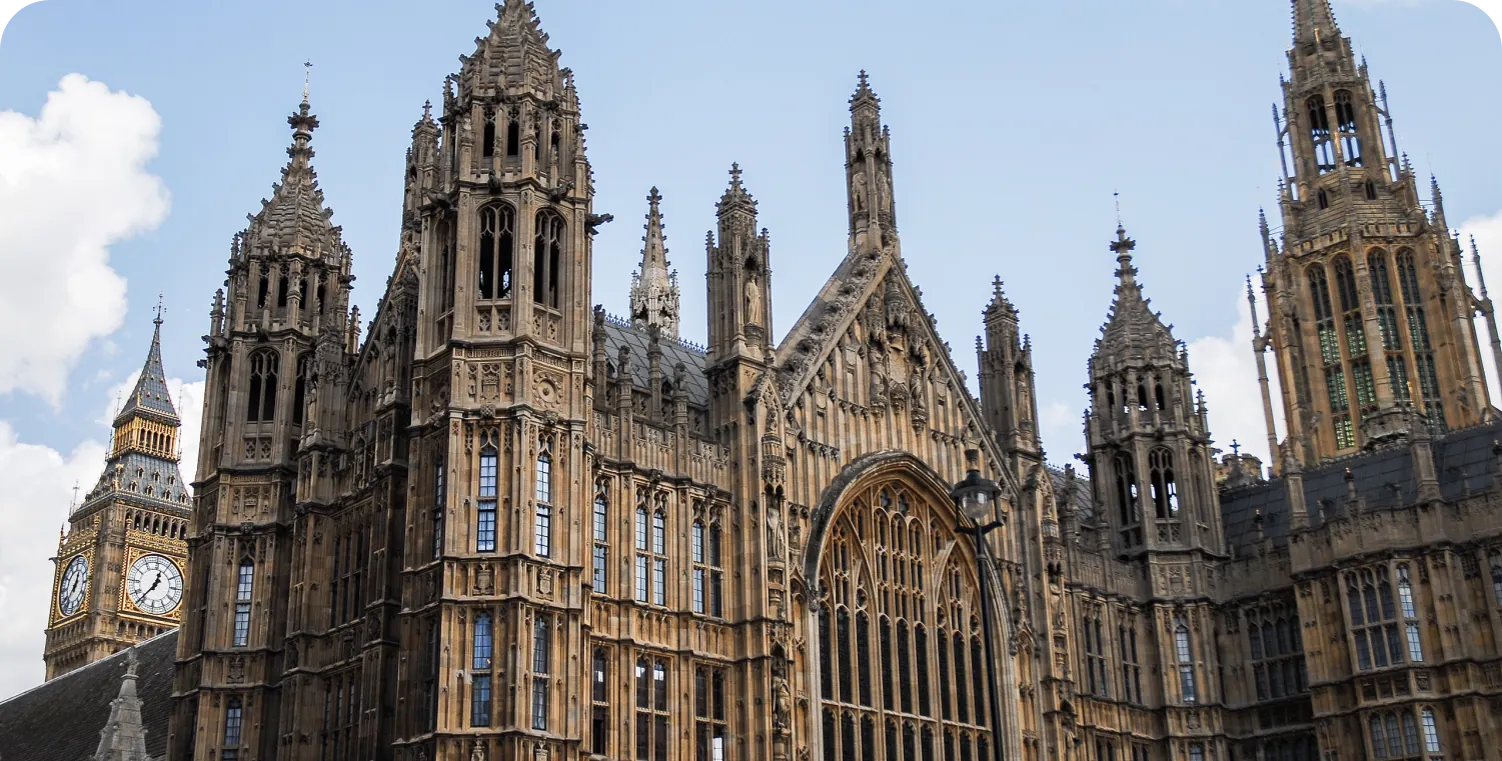 The Palace of Westminster and the Elizabeth Tower.